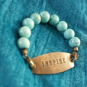 Inspire turquoise beaded bracelet